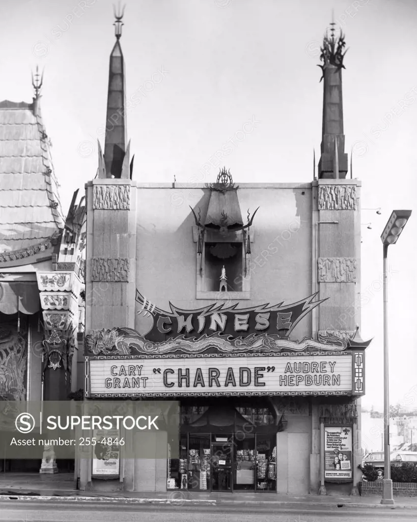 Facade of a movie theater, Mann's Chinese Theater, Hollywood, Los Angeles, California, USA