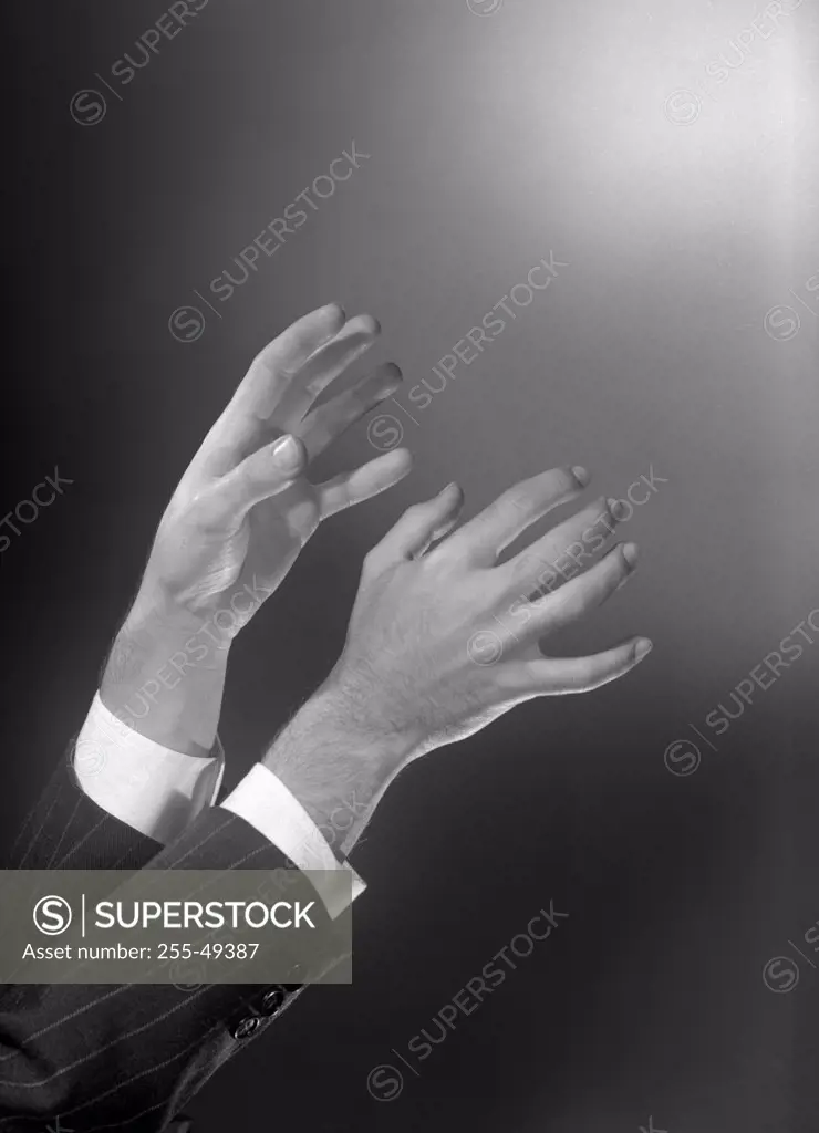 Studio shot of male hands