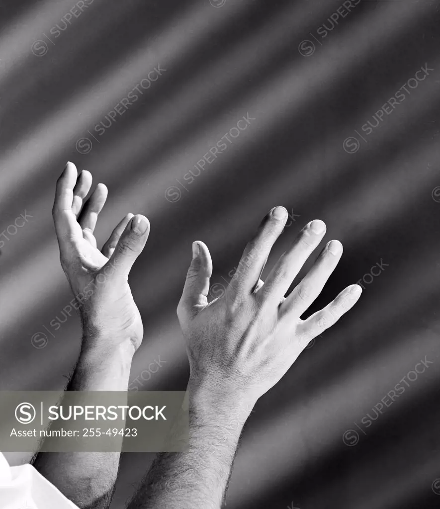 Studio shot of male hands