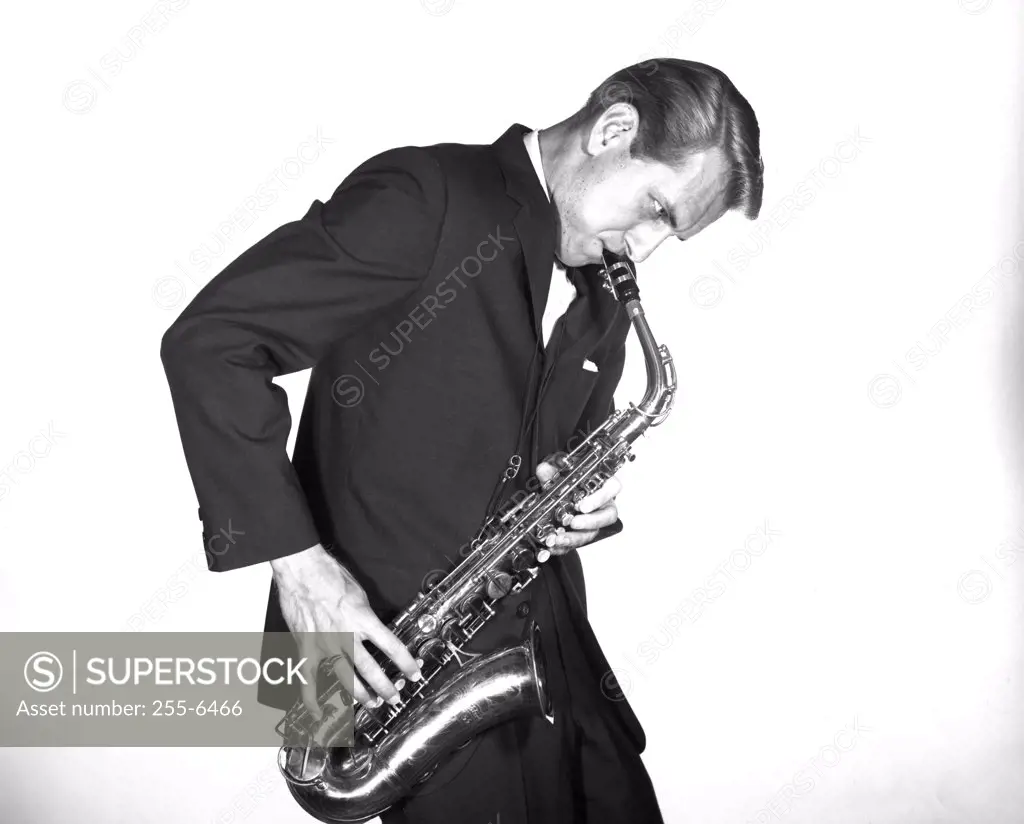 Musician playing a saxophone