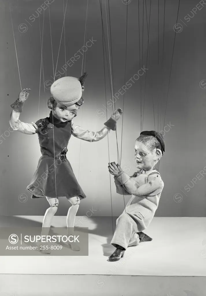 Vintage photograph. Puppets dancing