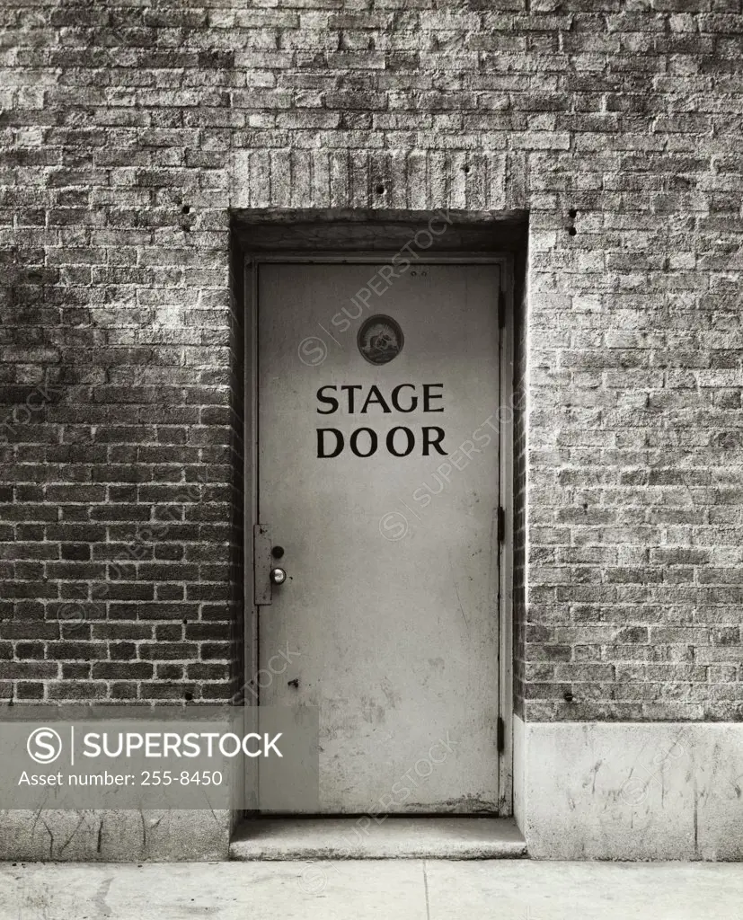 Close-up of a closed stage door