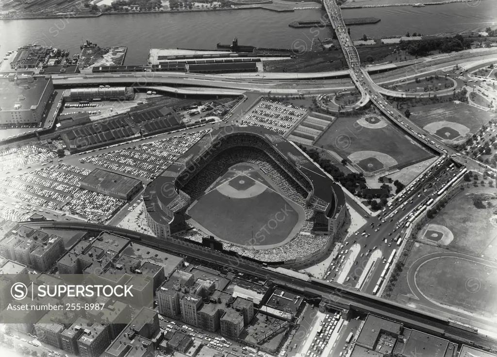 Vintage Photograph. Aerial view of Yankee Stadium in New York City
