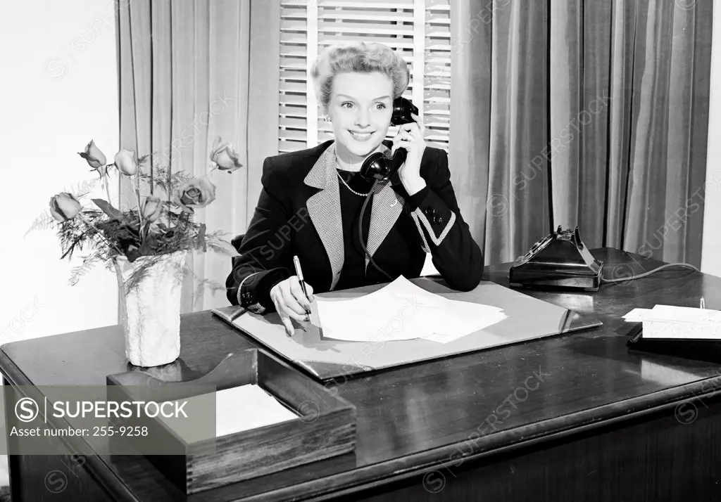 Businesswoman talking on the telephone