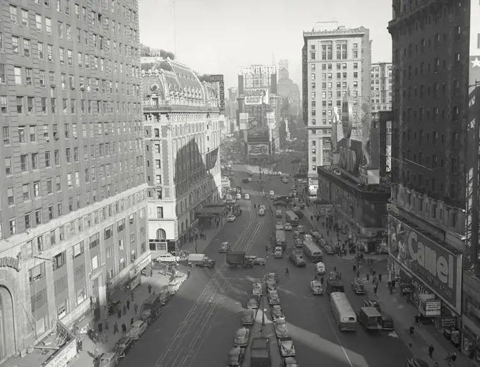 Vintage photograph. view of Broadway street in new York city