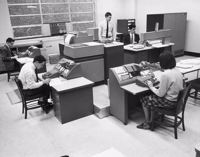 Men and women working in a computer classroom, Worcester Vocational High School, Worcester, Massachusetts, USA