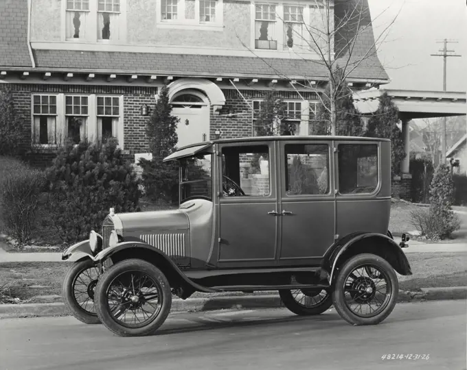 Vintage photograph. A 1926 Ford Model T four door sedan