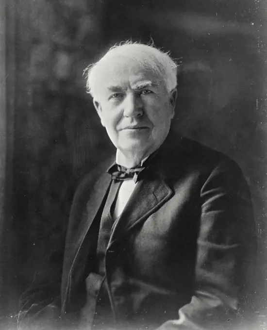 Vintage photograph. Portrait of Thomas A Edison