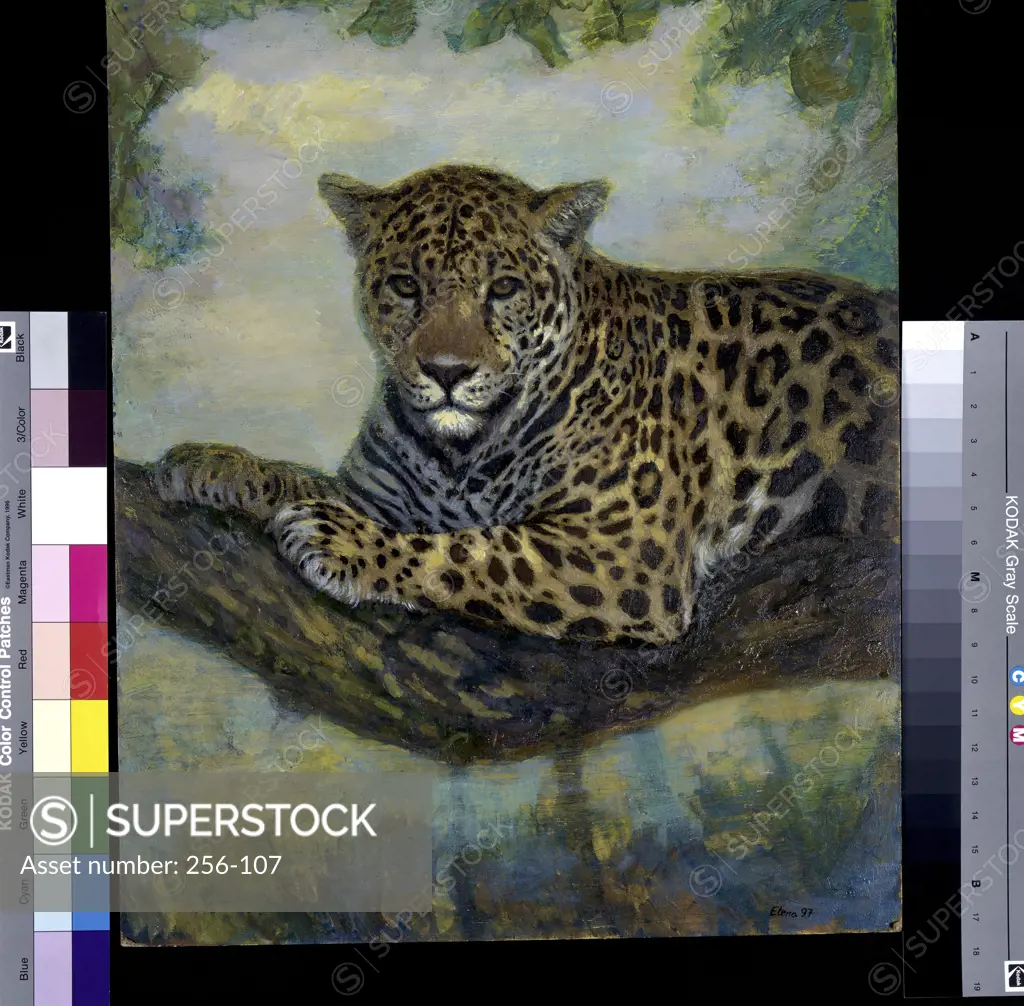 Jaguar I by Elena, oil on canvas, 1997, USA, Florida, Jacksonville