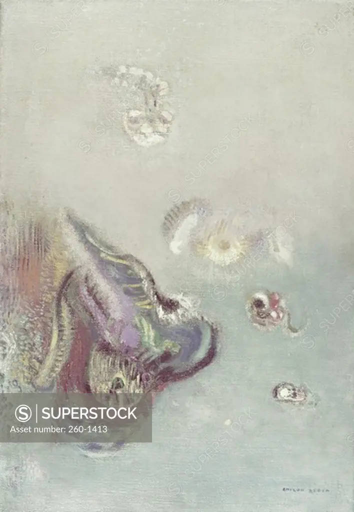 Pastel colored shapes by Odilon Redon, 1840-1916