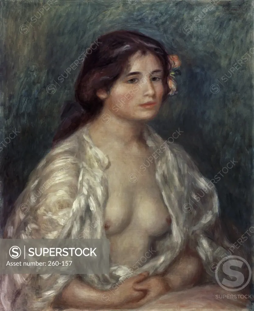 Gabrielle in an Open Blouse Pierre Auguste Renoir (1841-1919/French) Oil on canvas 