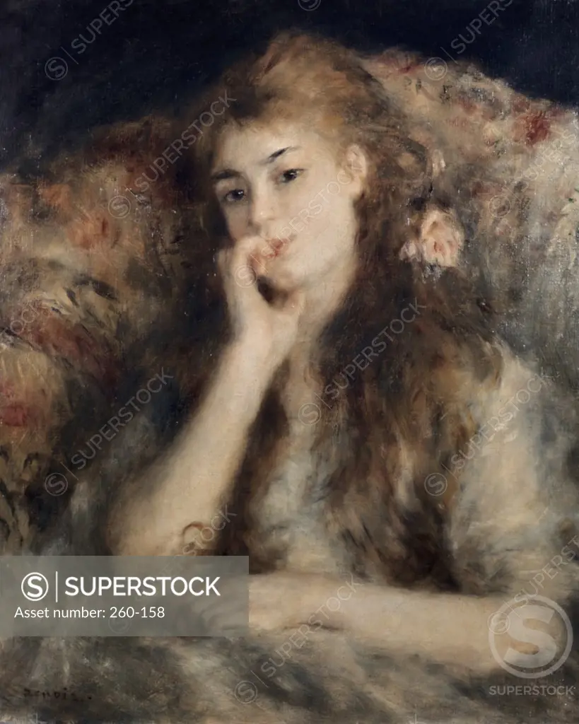 Thoughtful (La Pensee) Pierre Auguste Renoir (1841-1919/French) 