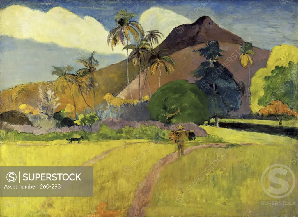 Tahitian Landscape with a Mountain 1893 Paul Gauguin (1848-1903 French) Oil on canvas Minneapolis Institute of Art, Minneapolis, Minnesota