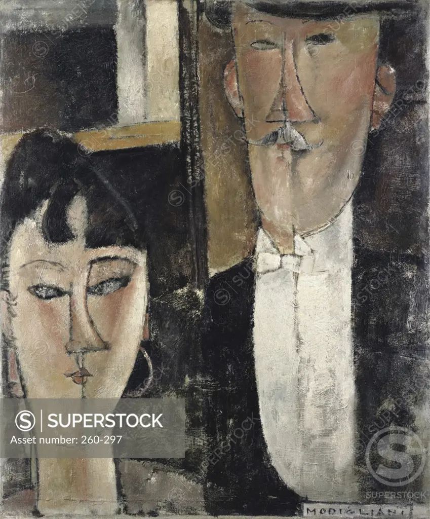 Bride and Groom 1915-1916 Amedeo Modigliani (1884-1920 Italian)  Oil on canvas  