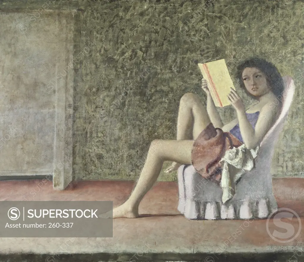 Katia Reading by Balthus, oil on canvas, circa 1968-1976, 1908-2001, Private Collection
