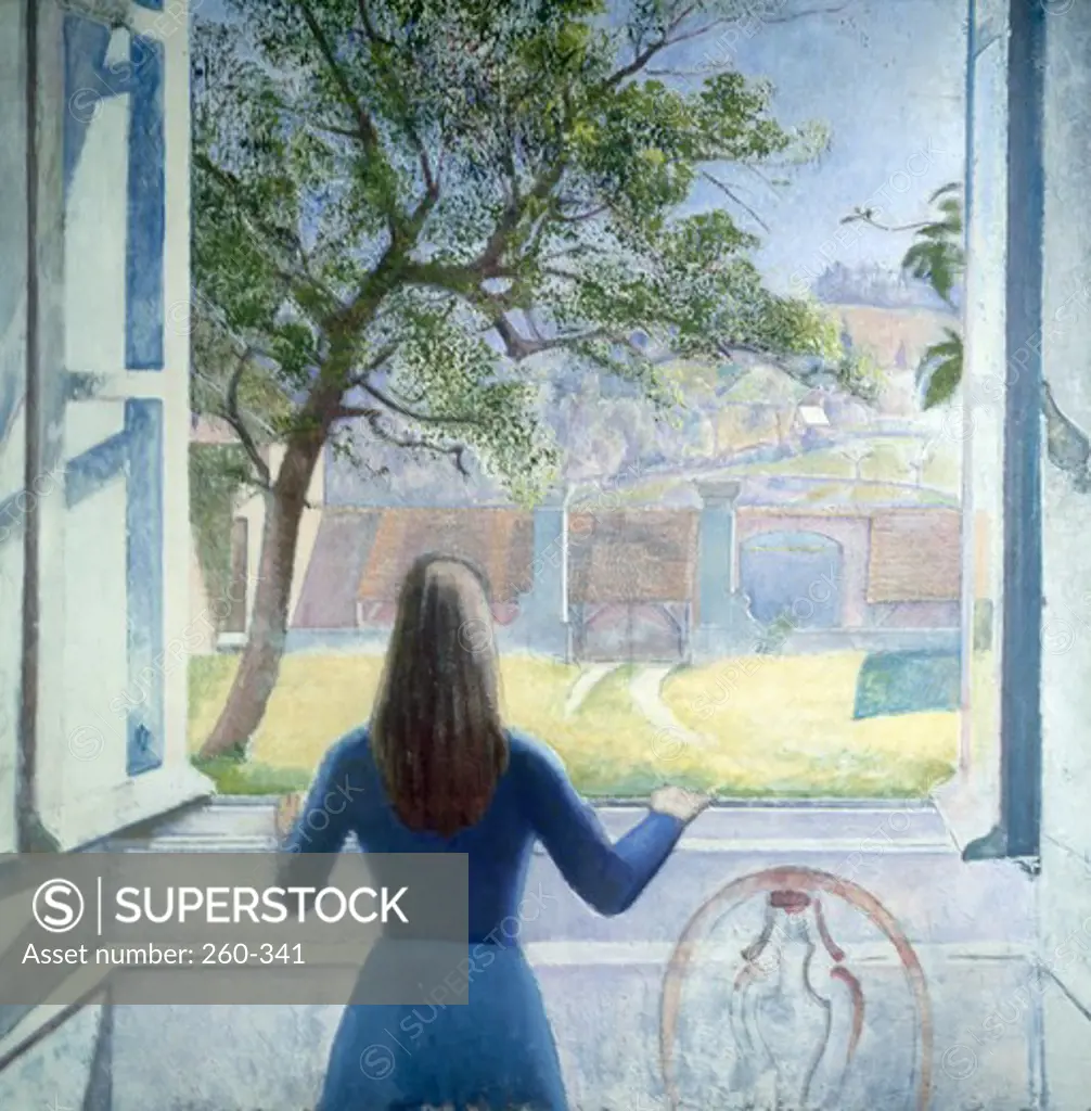 Girl at Window by Balthus, oil on canvas, (1908-2001), 1957, Private Collection