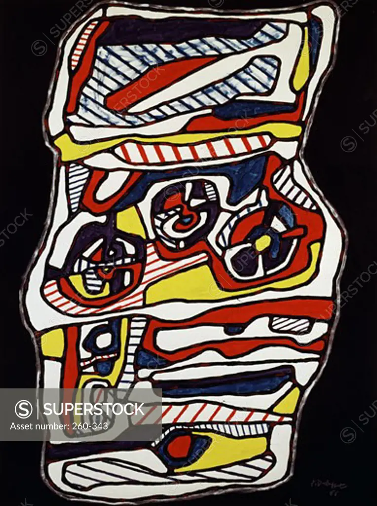 Gas Stove I by Jean Dubuffet, vinyl on canvas, 1966, 1901-1985, USA, New York State, New York City, Arnold Glimche Collection