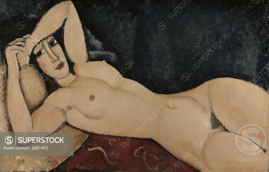 Reclining Nude  1917 Amedeo Modigliani (1884-1920 Italian) Oil on canvas Private collection