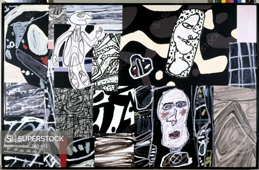 Les Intrusions by Jean Dubuffet, mixed media on linen, 1978, 1901-1985
