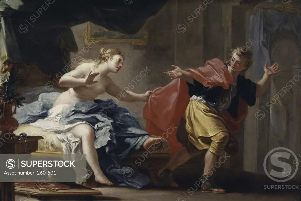 Joseph and Potiphar's Wife  Filippo Falciatore (active 1737-1768 Italian) Oil on canvas E.B. Crocker Art Gallery, Sacramento, California, USA