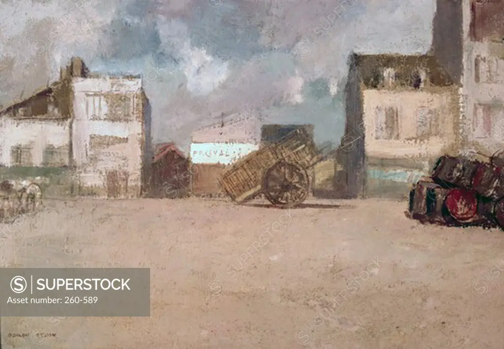 Title Unknown (Street Scene) Odilon Redon (1840-1916 French)