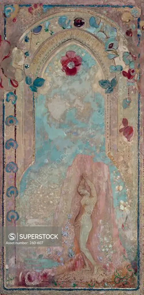Title Unknown (Nude Woman Near Lake) Odilon Redon (1840-1916 French)