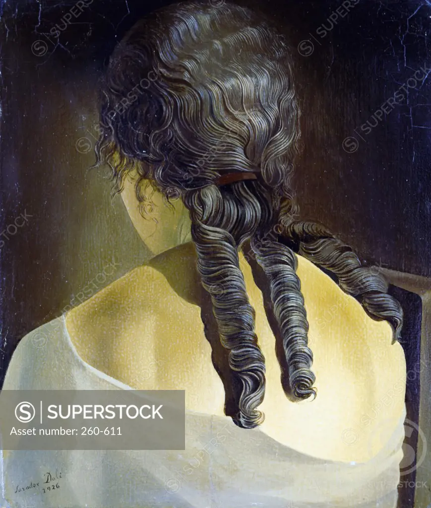 Back of girl's head by Salvador Dali, 1926, 1904-1989, USA, Florida, St. Petersburg, Salvador Dali Museum