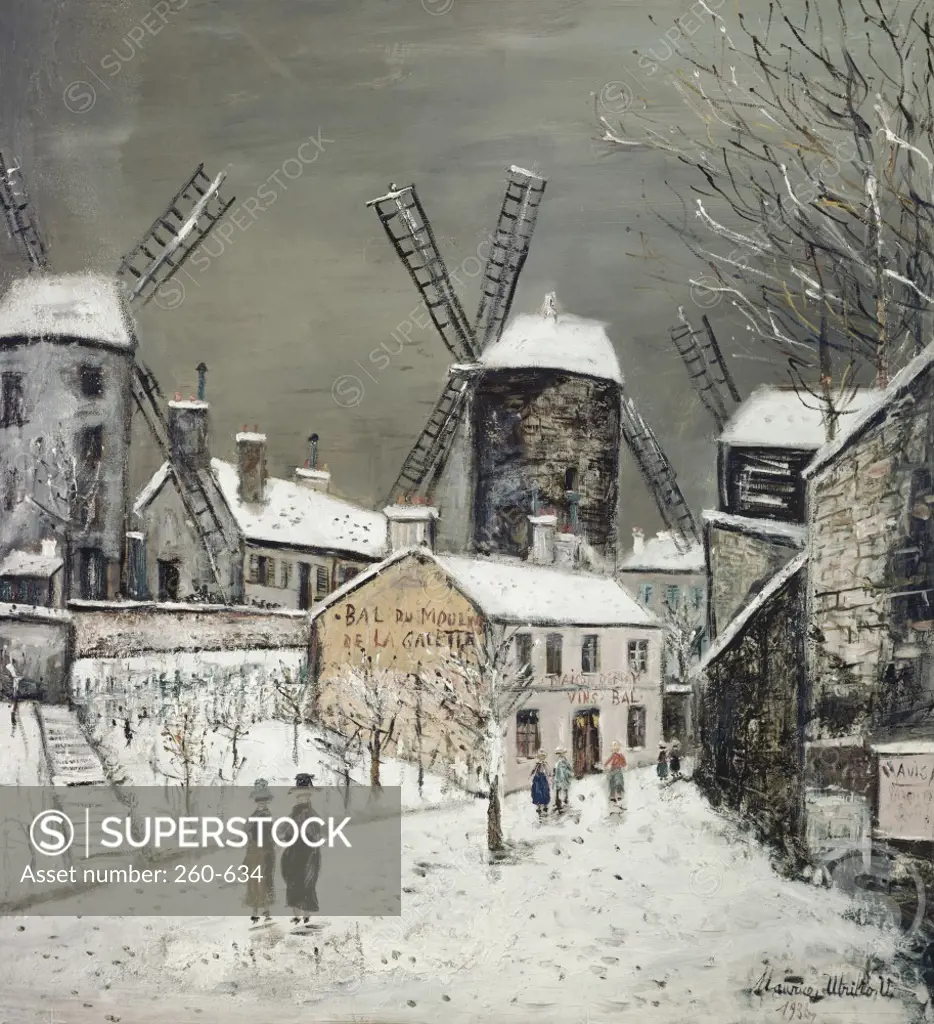 Winter scene by Maurice Utrillo, 1883-1955