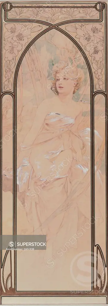 Title Unknown (Woman) Alphonse Marie Mucha (1860-1939 Czech) Rizzoli Gallery