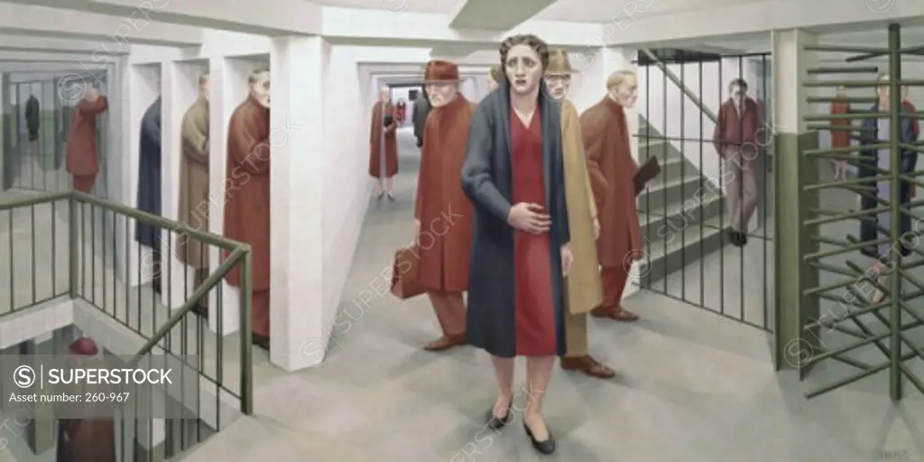 Subway by George Tooker, 1950, born 1920