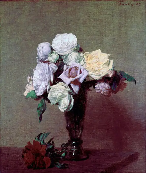Vase Of Flowers 1889 Henri Fantin-Latour (1836-1904 French)