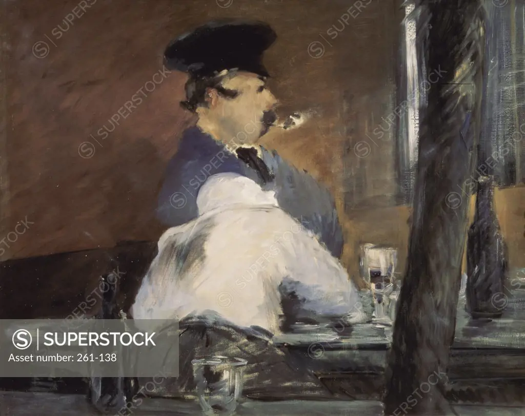 In the Bar  1878-9 Edouard Manet (1832-1883 French)  Oil on canvas Pushkin Museum of Fine Arts, Moscow, Russia     