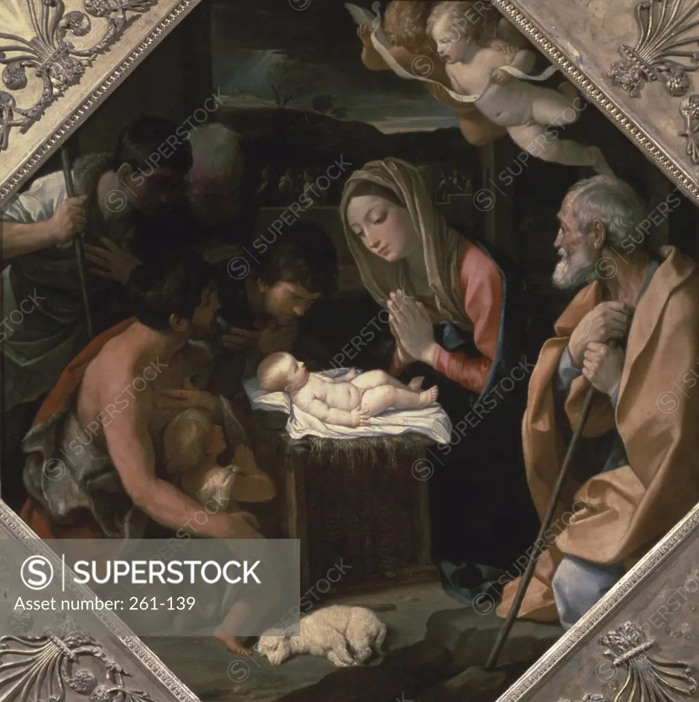 Adoration Of the Shepherds  Guido Reni (1575-1642 Bolognese) Oil on canvas  Pushkin Museum of Fine Arts, Moscow 