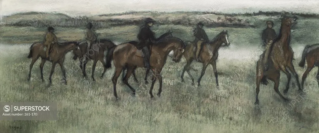 Race Horses  Edgar Degas (1834-1917 French) Pastel Pushkin Museum of Fine Arts, Moscow, Russia