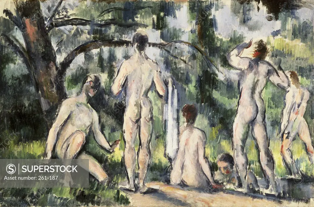 The Bathers 1892-1894 Paul Cezanne (1839-1906 French) Oil on canvas Pushkin Museum of Fine Arts, Moscow, Russia