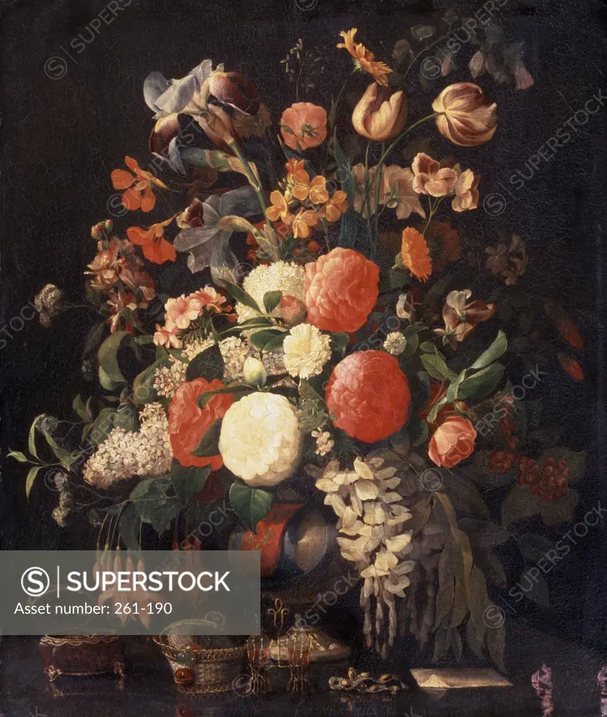 Flower Still Life 17th C. Artist Unknown Pushkin Museum of Fine Arts, Moscow, Russia