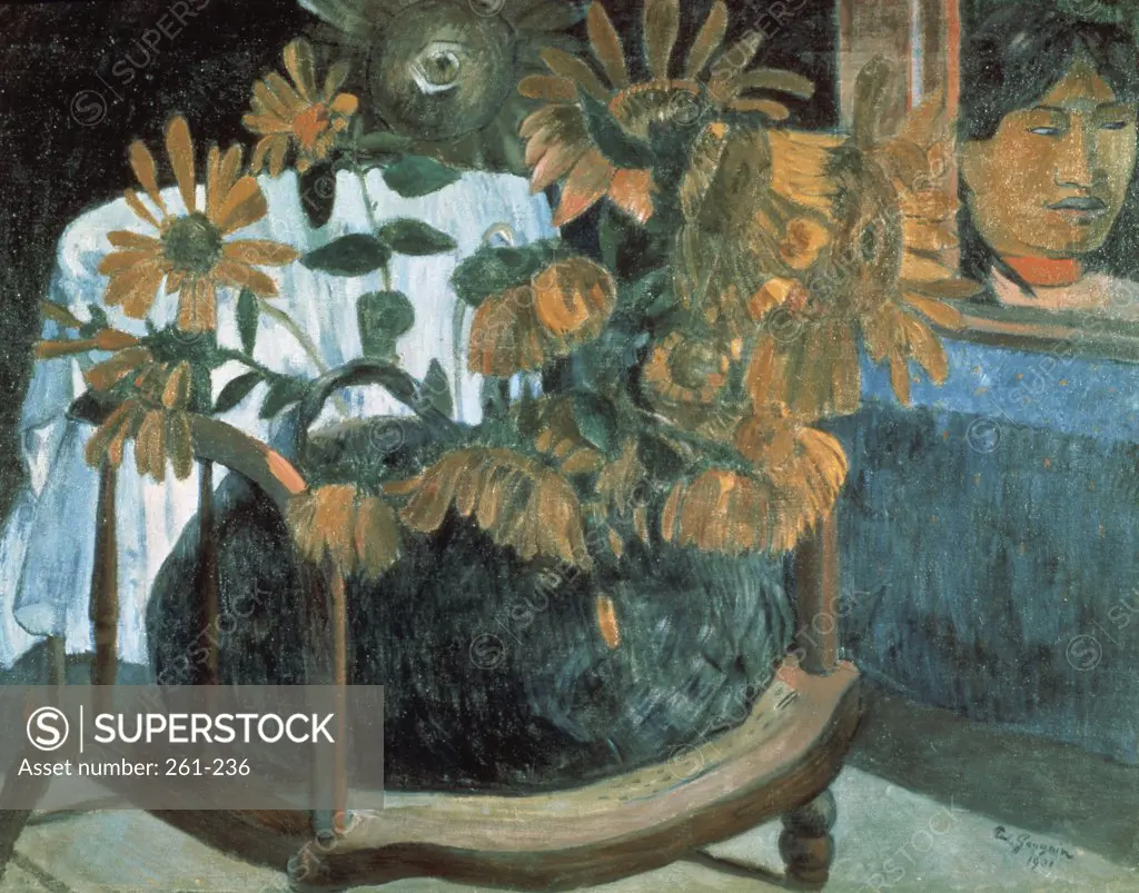 Sunflowers, Gauguin, Paul, 1848-1903 French, Hermitage Museum, St Petersburg, Russia