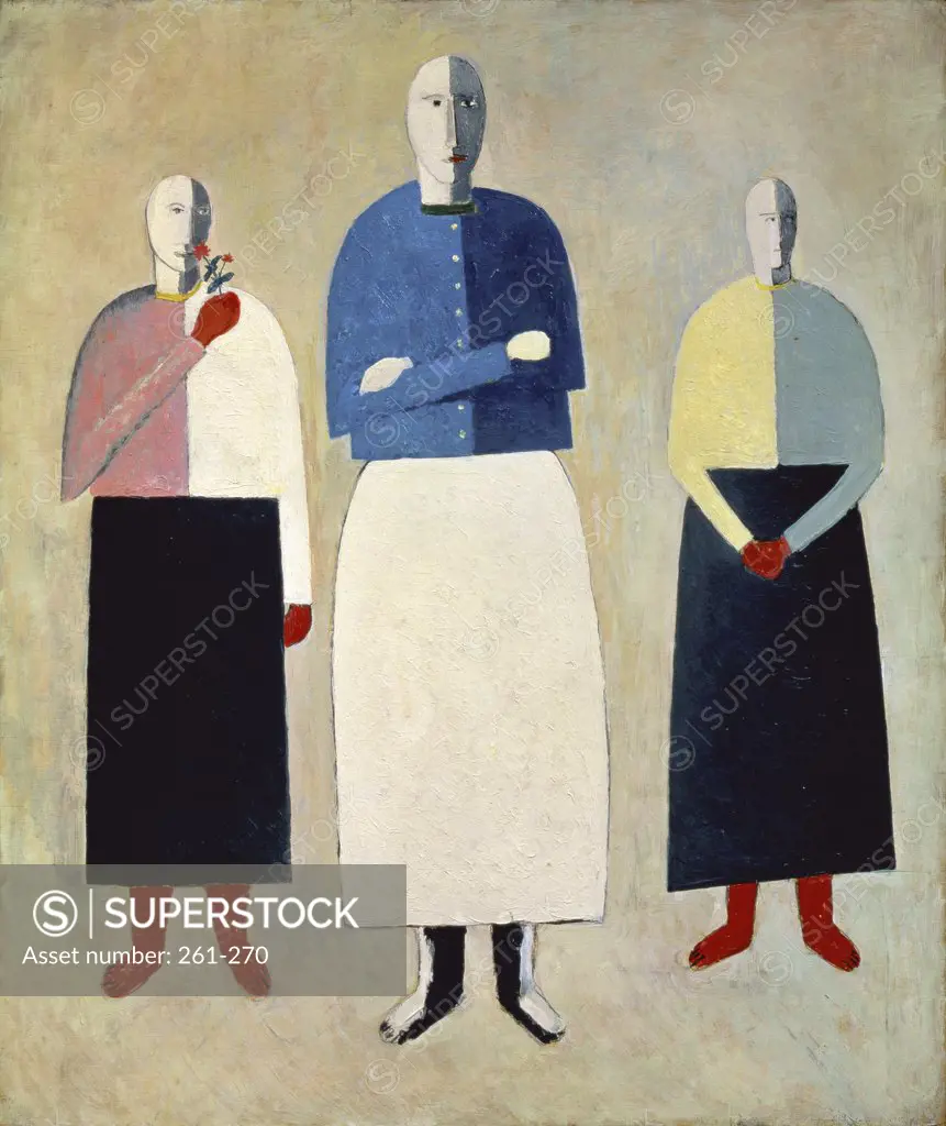 Three Girls  Kasimir Malevich (1878-1935/Russian)  Oil on canvas  Russian State Museum, St. Petersburg     
