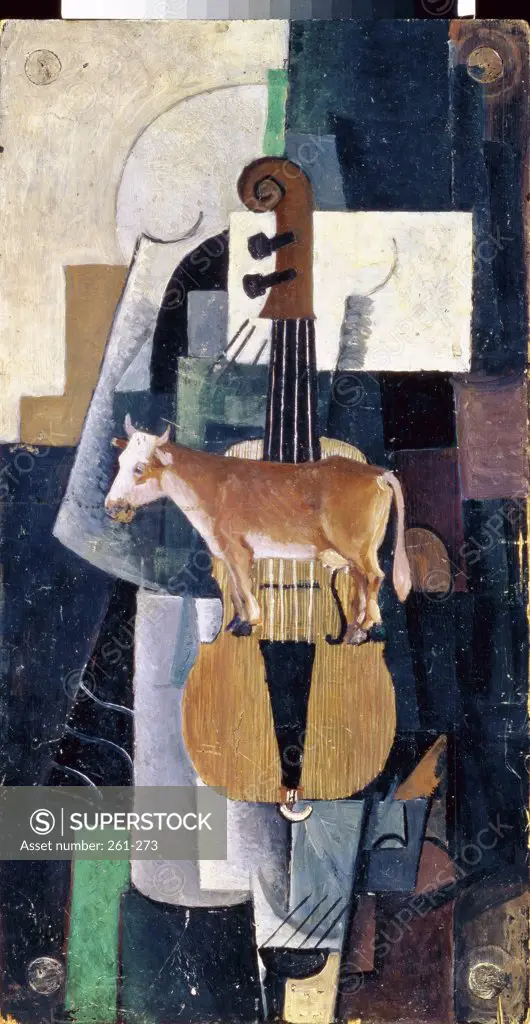 The Cow and the Violin  1913  Kazimir Severinovic Malevich (1878-1935/ Russian) Russian State Museum, St. Petersburg   