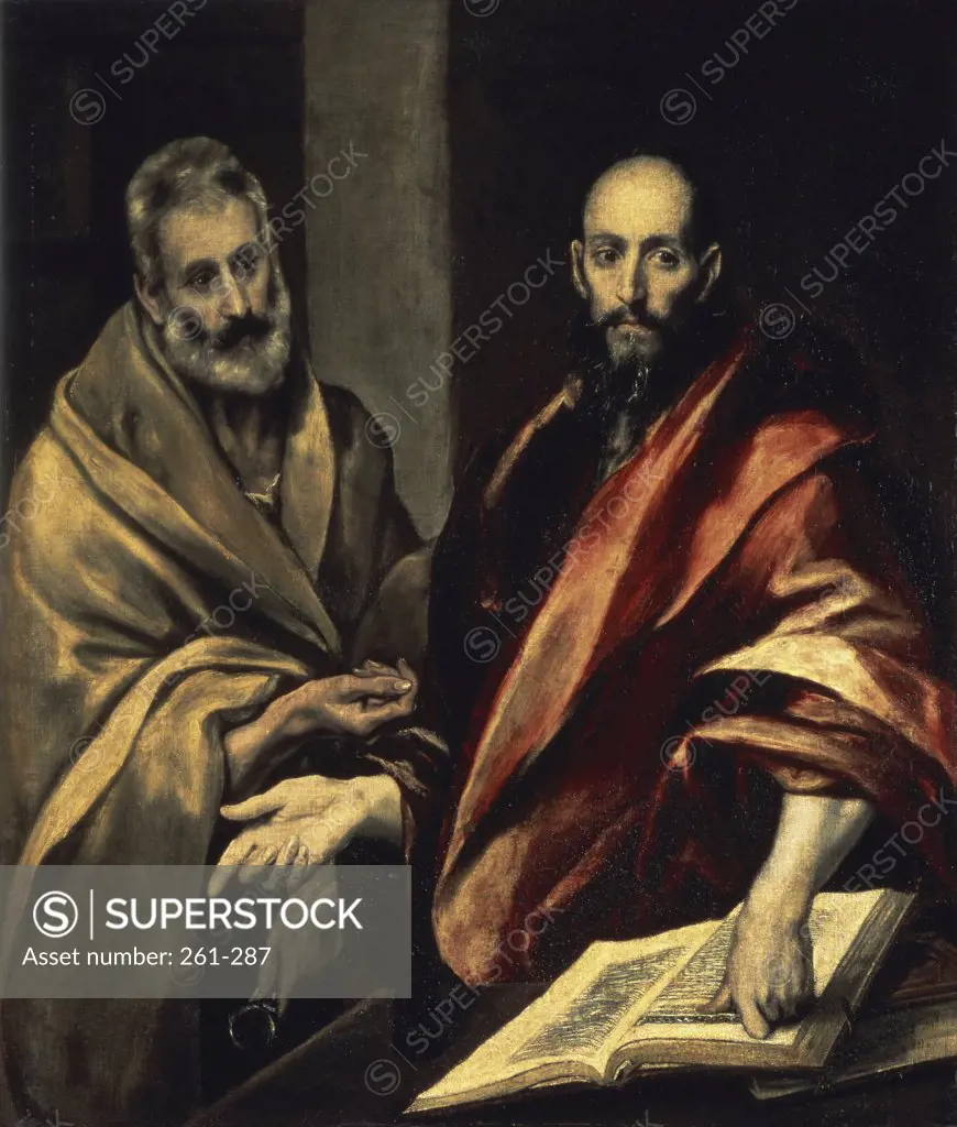 The Apostles St. Peter and St. Paul El Greco (1541-1614/Greek)   Painting  Hermitage Museum, St. Petersburg