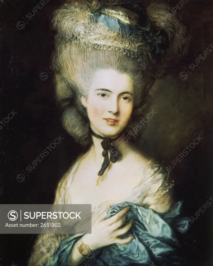 A Woman in Blue, Portrait of the Duchess of Beaufort  Thomas Gainsborough (1727-1788/British) Hermitage Museum, St. Petersburg 