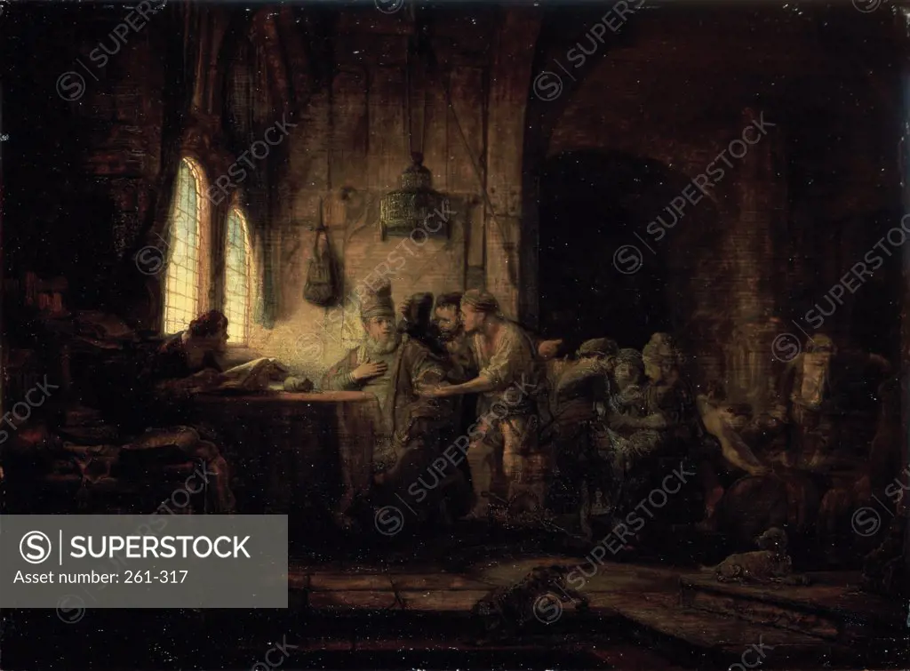 Parable of the Laborers in the Vineyard  1637 Rembrandt Harmensz van Rijn (1606-1669 Dutch) Painting State Hermitage Museum, St. Petersburg, Russia