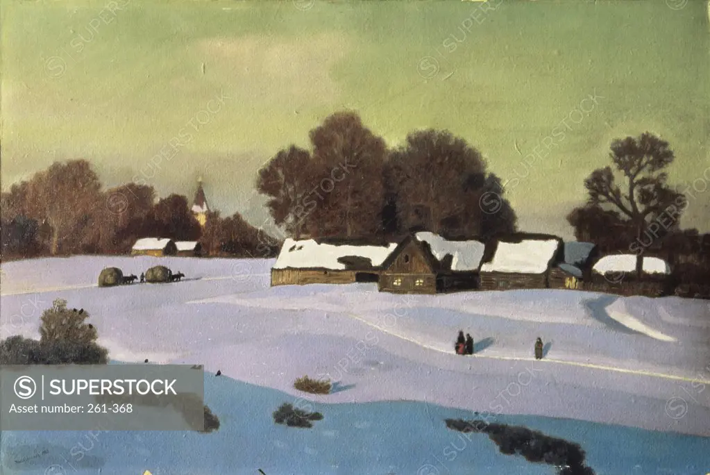 Winter Evening by Nikolaj Petrovic Krymov, 1912, 1884-1958, Russia, Moscow, Tretyakov Gallery