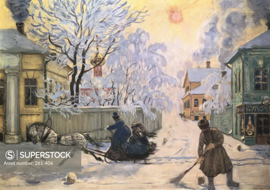 Frosty Day  Boris Mihajlovic Kustodiev (1878-1927 /Russian)  Oil on Canvas  Russian State Museum, St. Petersburg 