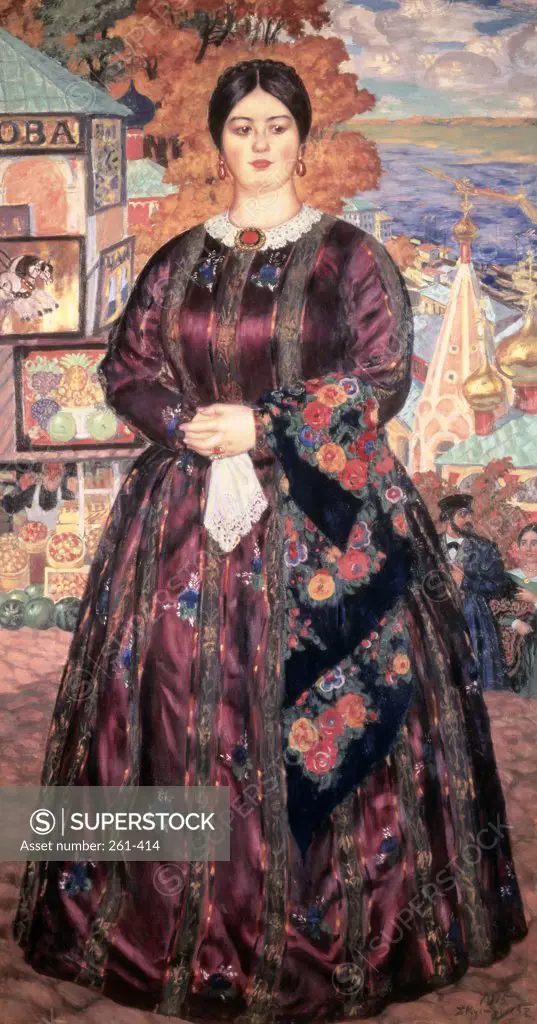 The Business Woman  1915 Boris Mihajlovic Kustodiev (1878-1927/Russian)  Oil on canvas  Russian State Museum, St. Petersburg 