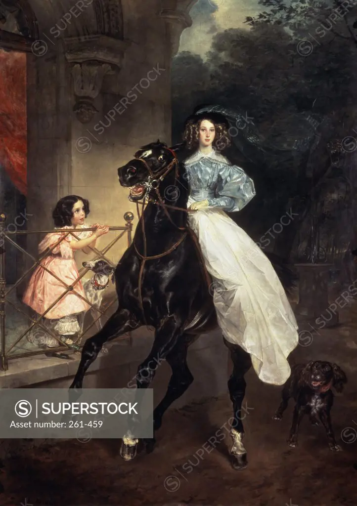 Horsewoman (G. Pacini) Karl Pavlovic Briullov (1799-1852 Russian) Tretyakov Gallery, Moscow, Russia 