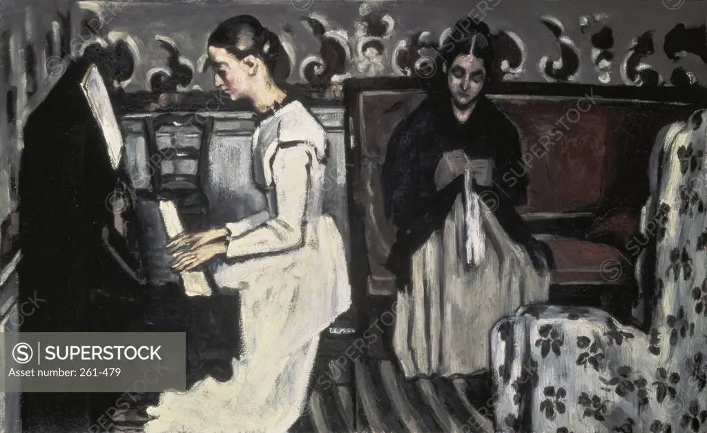 Girl at the Piano - The Tannhauser Overture 1868 Paul Cezanne (1839-1906 French) Oil on canvas State Hermitage Museum, St. Petersburg, Russia