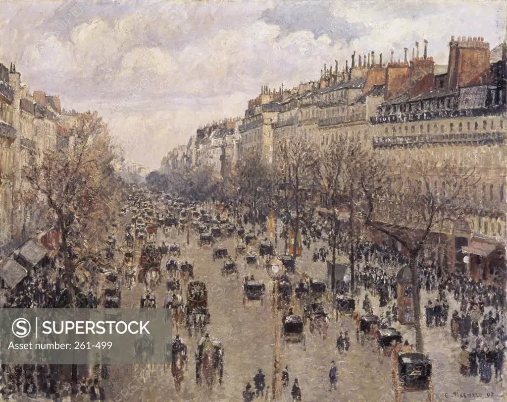 Boulevard Montmartre in Paris  Camille Pissarro (1830-1903/French)  Hermitage Museum, St. Petersburg  