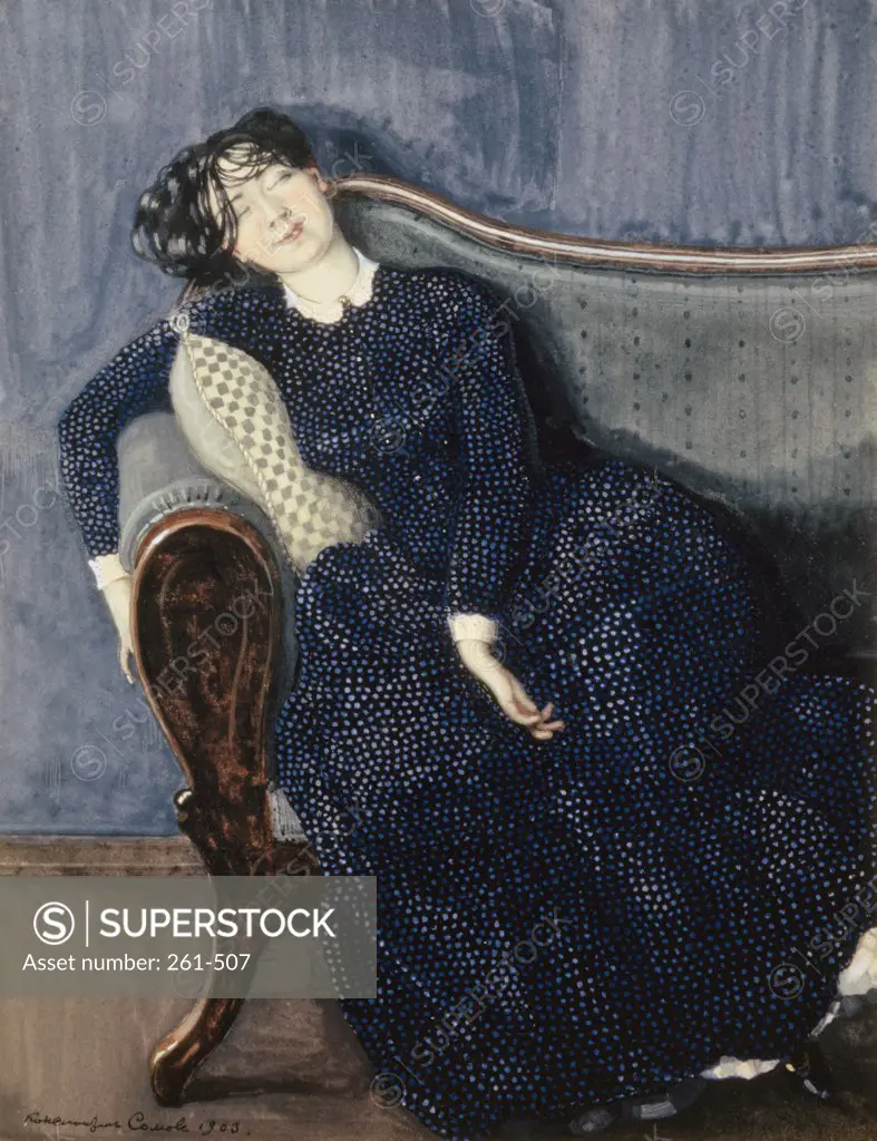 Sleeping Woman in Blue  1903  Konstantin Andreevic Somov (1869-1939/Russian)  Tretiakov Gallery, Moscow 