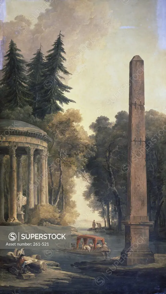 The Pavilion Hubert Robert (1733-1808 French) Oil On Canvas Pushkin Museum of Fine Arts, Moscow, Russia
